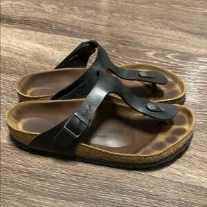 Birkenstock Black Leather Sandals
